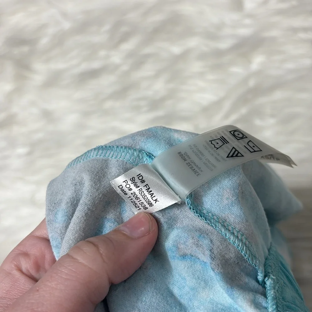 NWT Room Service Multi Blue Tie Dye Pajama Top Size XS